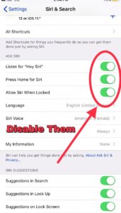 Disable Siri