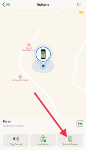 Select Erase Data to Unlock iPhone 6 Passcode