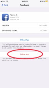 Delete an app on iPhone