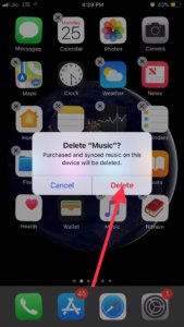 Confirm Delete of an app