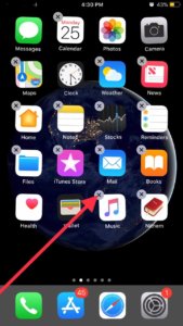 Tap on Cross button to delete apps