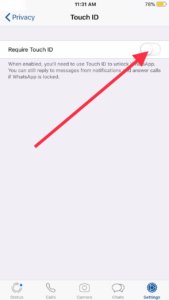 Enable Touch ID or Fingerprint lock
