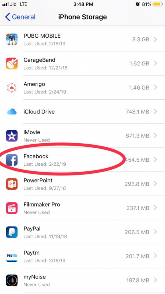 offloading an app