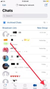 Settings of Whatsapp