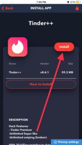 Tinder ++ iOS 12 Download