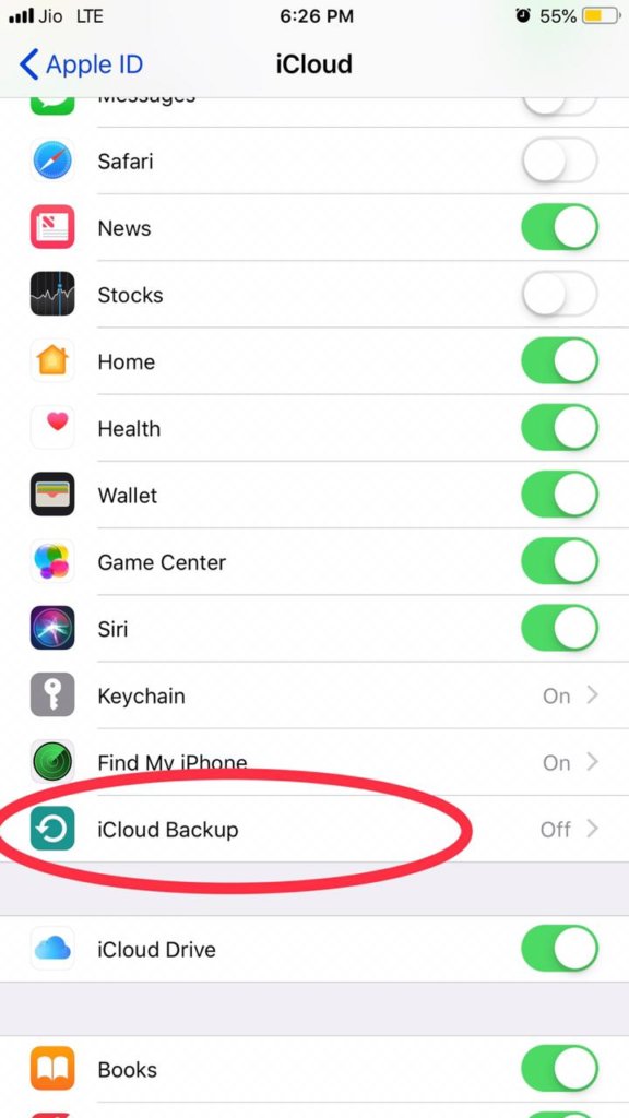 icloud backup ios 12