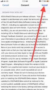 Installing iOS 13 Public Beta profile