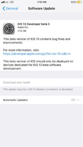 Download iOS 13 beta 5
