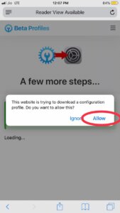 Installing iOS 13 beta 5 profile