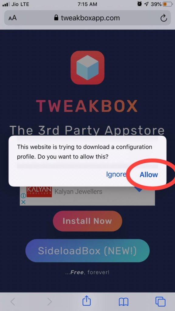 Downloading Tweakbox