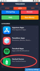 Hacked games iOS