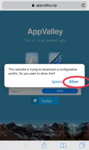 Downloading App Valley