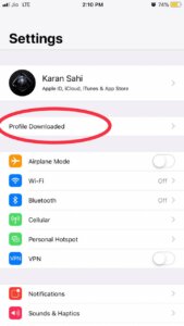Profile downloaded
