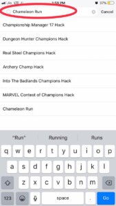 Search chameleon run iOS