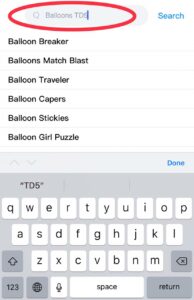 Search balloons td5 iOS