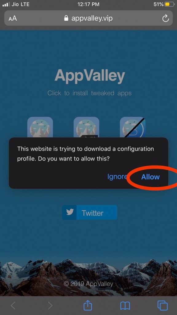 Allow appvalley