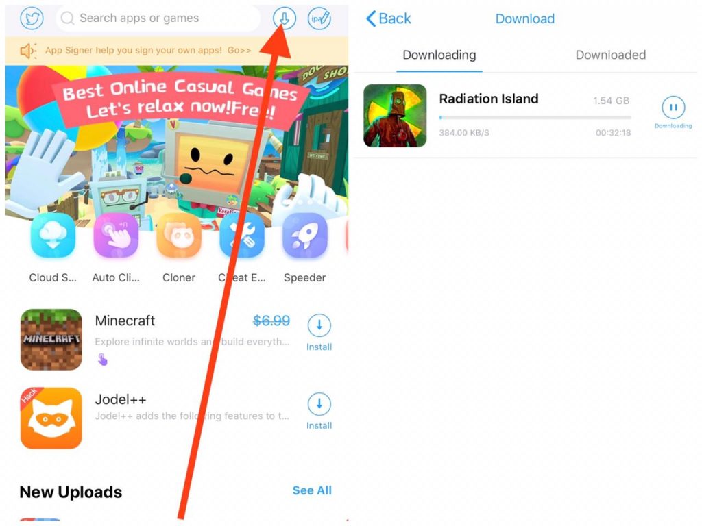 Downloading radiation island free iOS