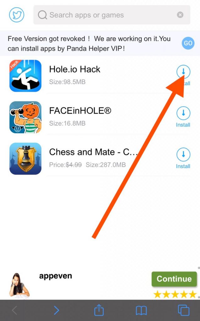 Install hole.io hack
