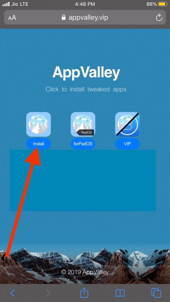 Install App Valley to download chimera jailbreak iOS 12