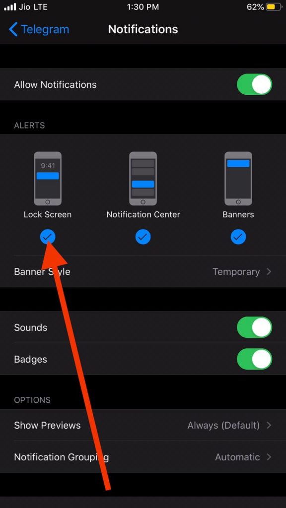 Disable lock screen notifications iPhone iOS 13