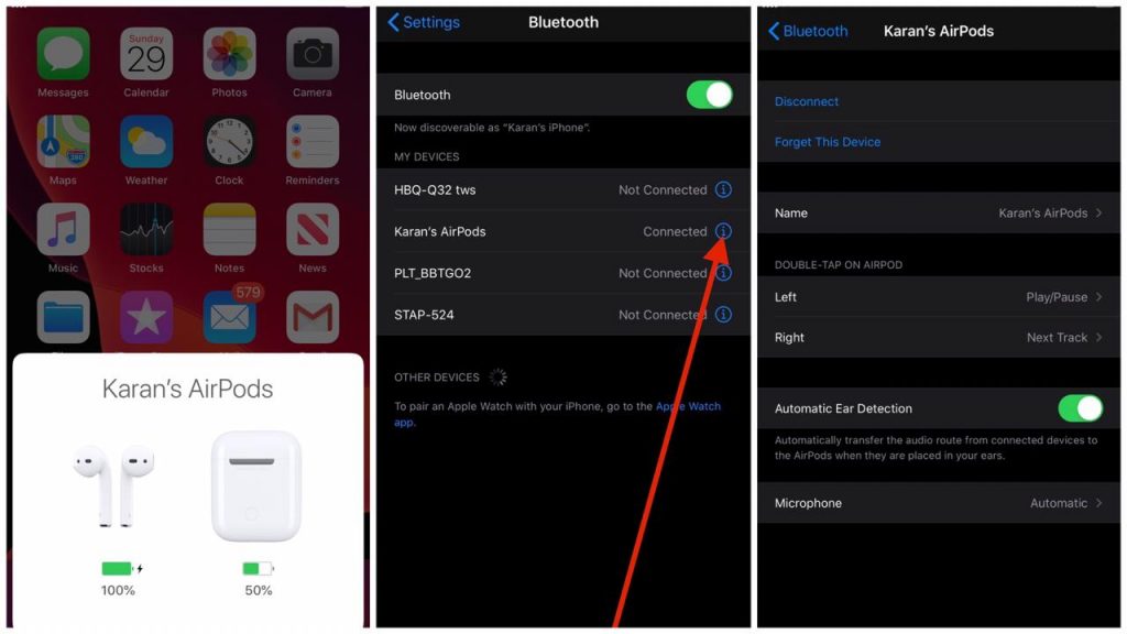 How to change airpod settings on iPhone