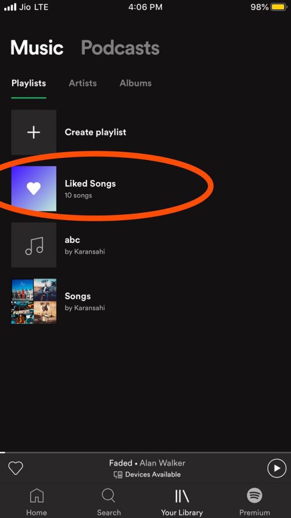 Make playlist named liked songs