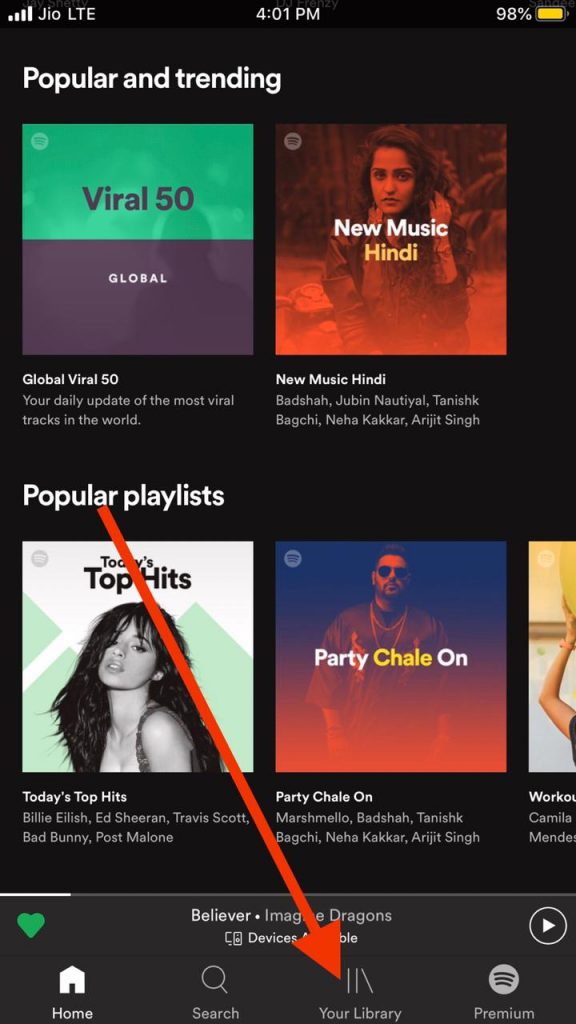 Your library Spotify