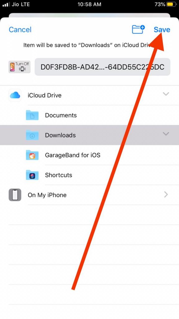 Save image as document in files