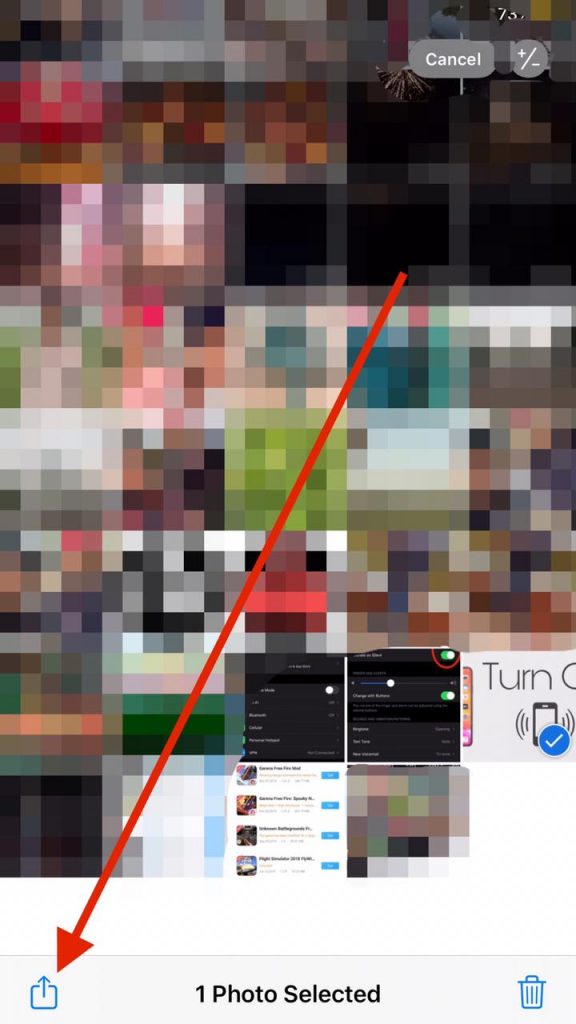 Tap on Share symbol