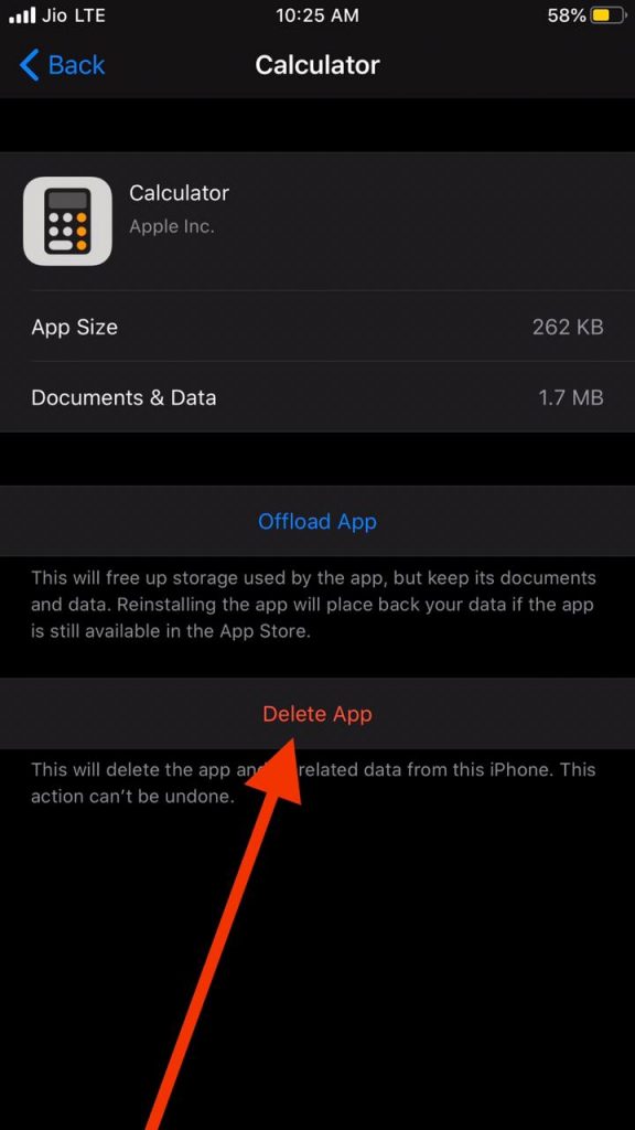 Delete an app iPhone