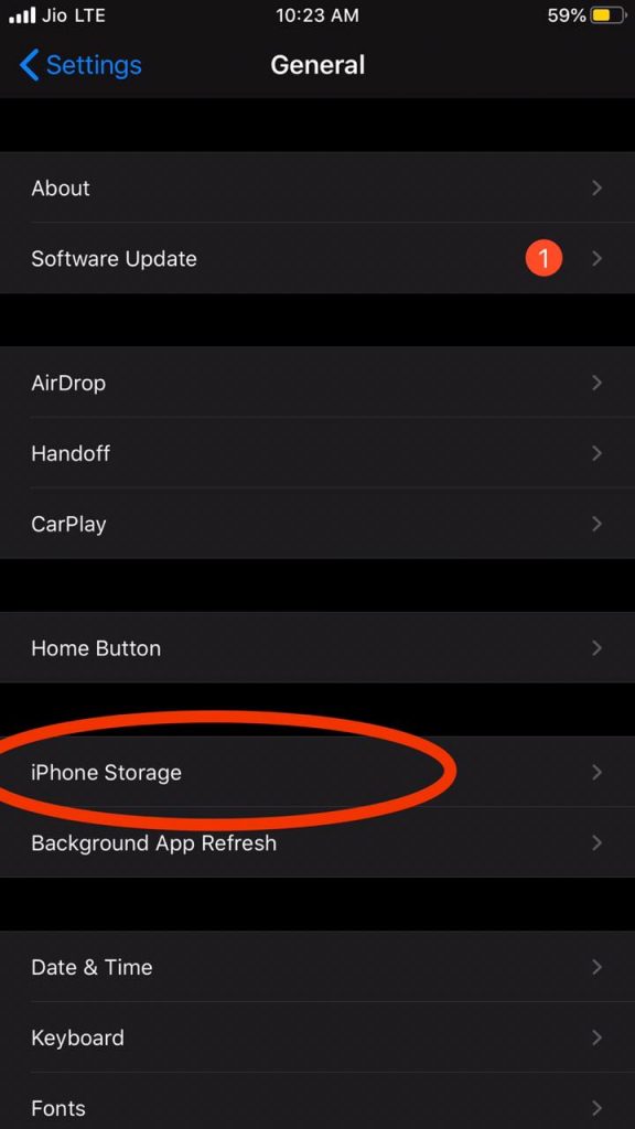 iPhone Storage