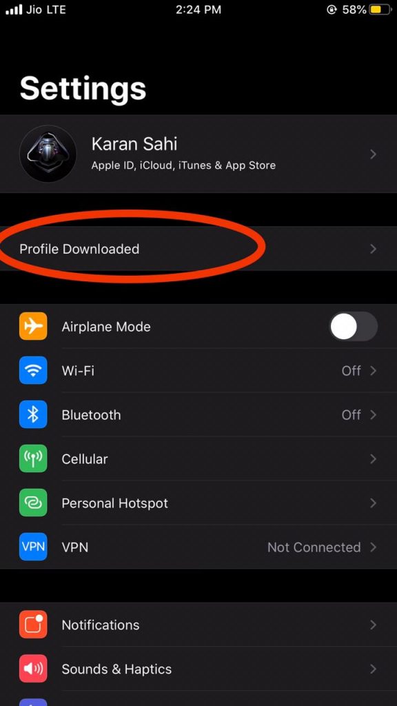 Profile Downloaded