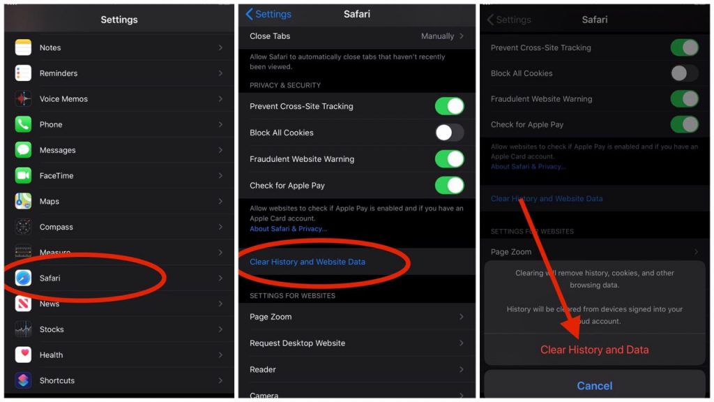 How to clear Safari Cache in Safari on iPhone