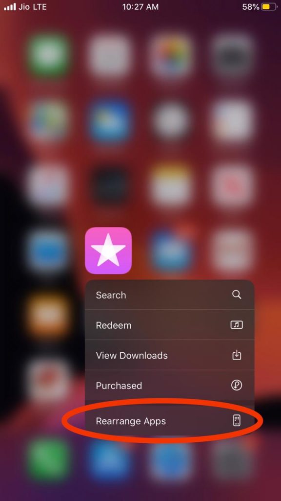 Rearrange Apps iPhone