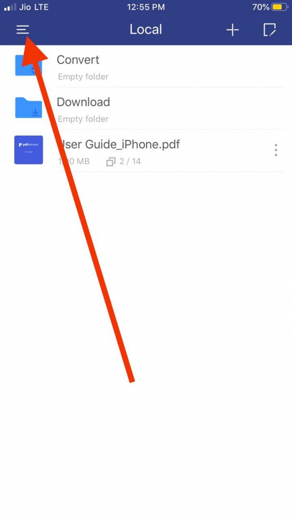 Menu PDF Element