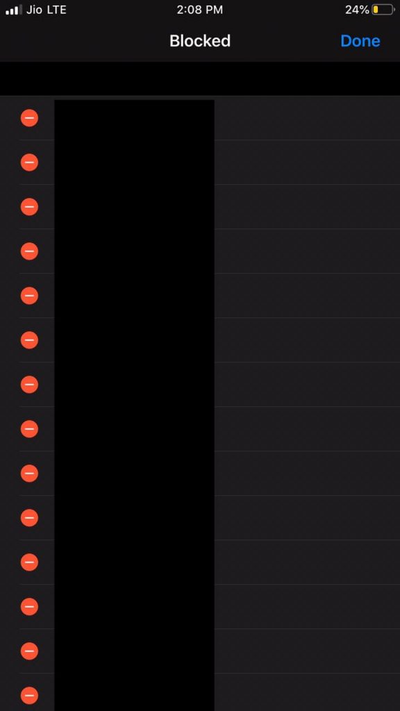 Unblock Contacts on iPhone