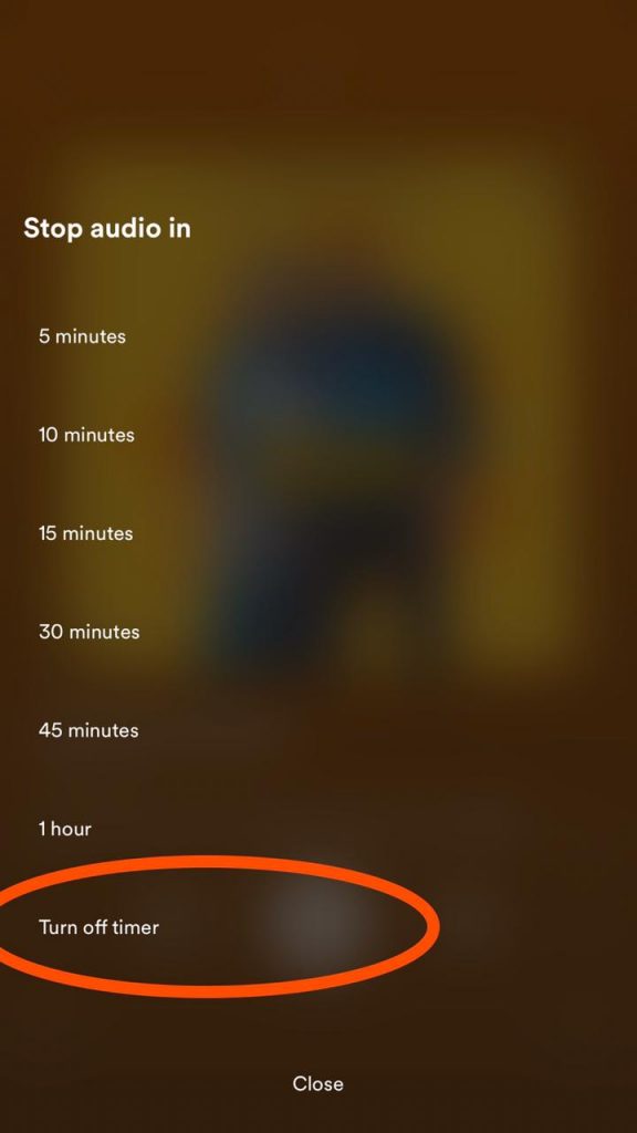 Turn Off the Timer in Spotify