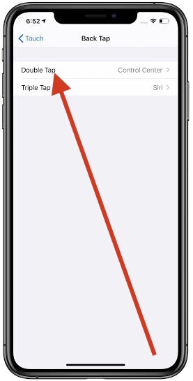 iOS 14 Back Tap settings double tap