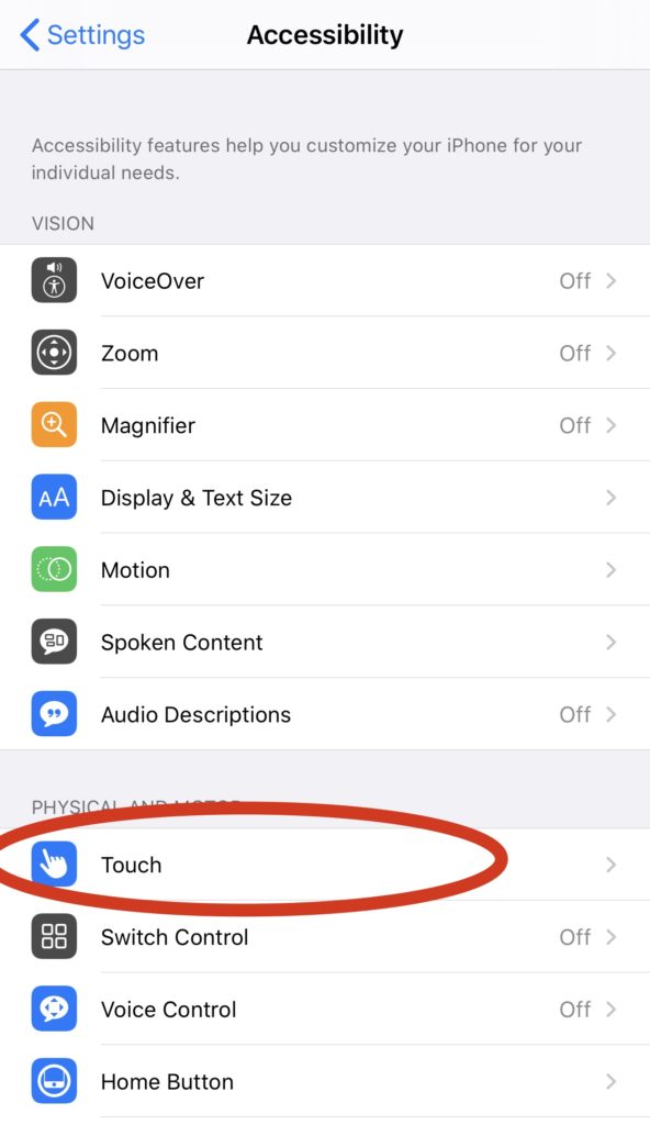 Tap on Touch to change iOS 14 Back Tap